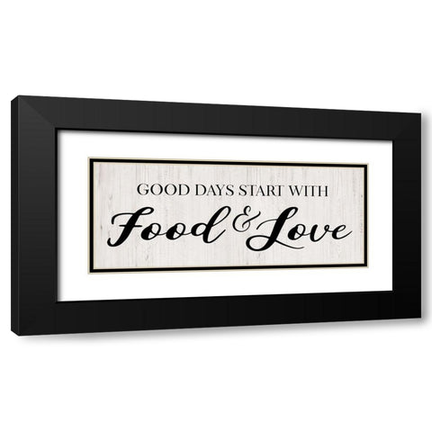 Food and Love Black Modern Wood Framed Art Print with Double Matting by CAD Designs
