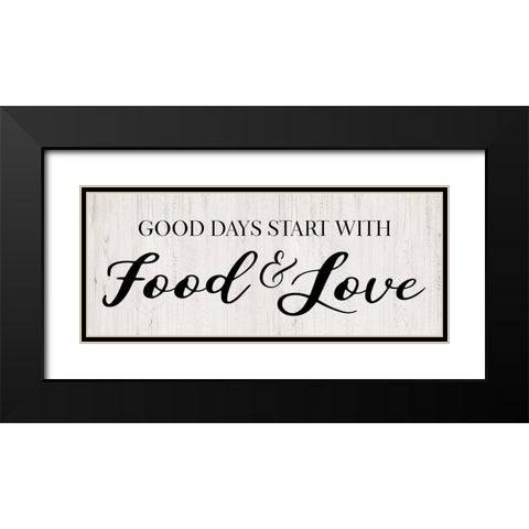 Food and Love Black Modern Wood Framed Art Print with Double Matting by CAD Designs