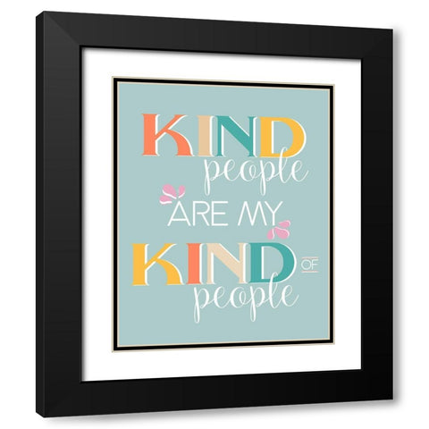 Kind People Black Modern Wood Framed Art Print with Double Matting by Santiago, Daniela