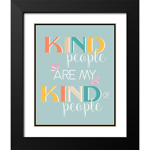 Kind People Black Modern Wood Framed Art Print with Double Matting by Santiago, Daniela