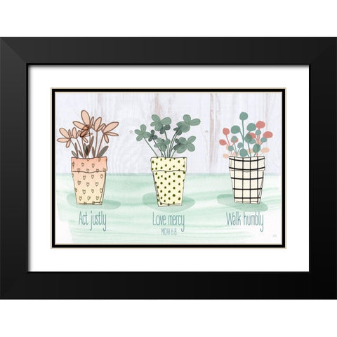 Act Justly Black Modern Wood Framed Art Print with Double Matting by Jill, Susan