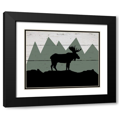 Mountain Moose Black Modern Wood Framed Art Print with Double Matting by Craven, Katrina