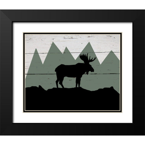 Mountain Moose Black Modern Wood Framed Art Print with Double Matting by Craven, Katrina