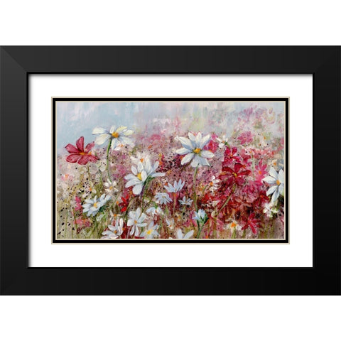 Wildflower Fance Black Modern Wood Framed Art Print with Double Matting by Brooks, Donna