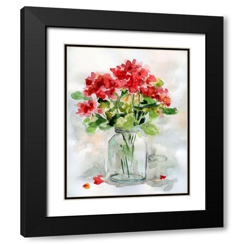 Summer Geranium II Black Modern Wood Framed Art Print with Double Matting by Robinson, Carol