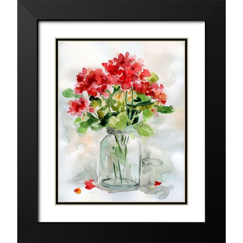 Summer Geranium II Black Modern Wood Framed Art Print with Double Matting by Robinson, Carol