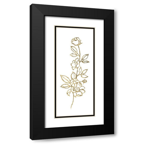 Gilded Silhouette Botanical I Black Modern Wood Framed Art Print with Double Matting by Tava Studios