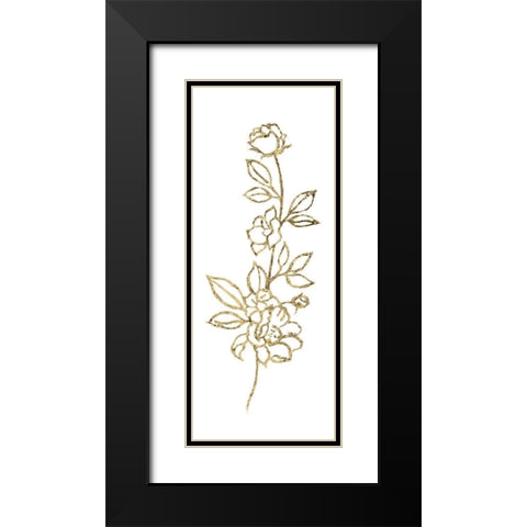 Gilded Silhouette Botanical I Black Modern Wood Framed Art Print with Double Matting by Tava Studios