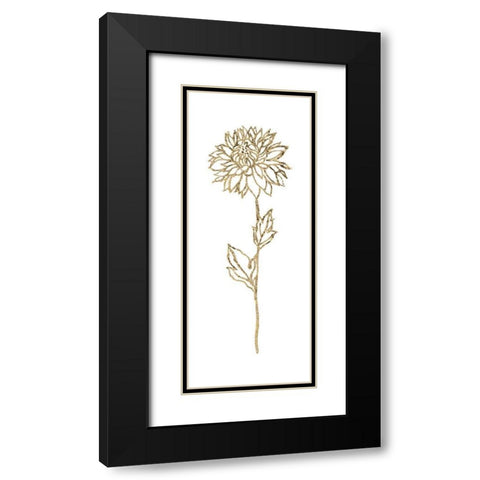 Gilded Silhouette Botanical II Black Modern Wood Framed Art Print with Double Matting by Tava Studios