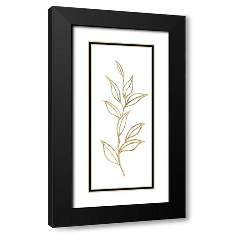 Gilded Silhouette Botanical III Black Modern Wood Framed Art Print with Double Matting by Tava Studios
