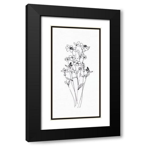 Wildflowers Sketch I Black Modern Wood Framed Art Print with Double Matting by Swatland, Sally