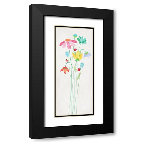 Whimsy Flowers I Black Modern Wood Framed Art Print with Double Matting by Tava Studios