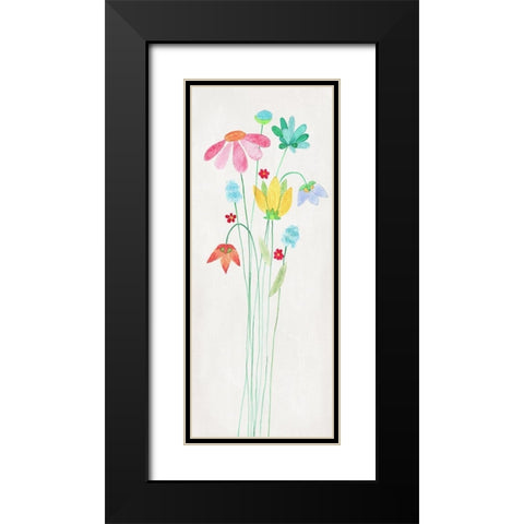 Whimsy Flowers I Black Modern Wood Framed Art Print with Double Matting by Tava Studios
