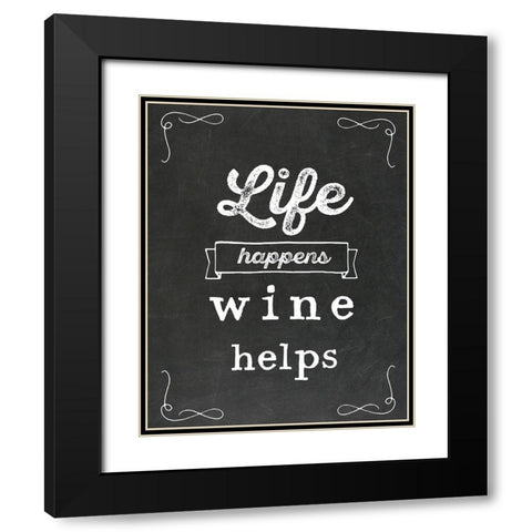 Wine Helps Black Modern Wood Framed Art Print with Double Matting by Murray, Amanda