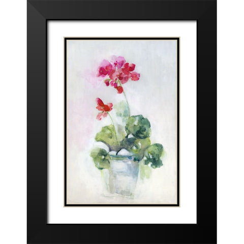 Soft Geranium I Black Modern Wood Framed Art Print with Double Matting by Swatland, Sally