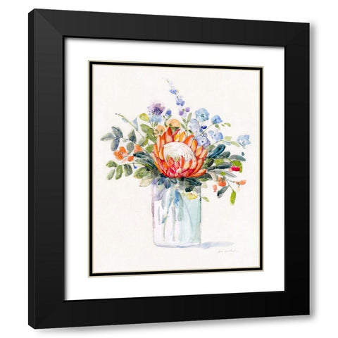 Pretty Protea I Black Modern Wood Framed Art Print with Double Matting by Swatland, Sally