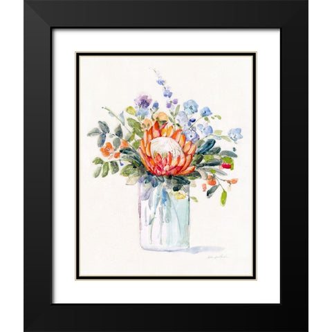 Pretty Protea I Black Modern Wood Framed Art Print with Double Matting by Swatland, Sally