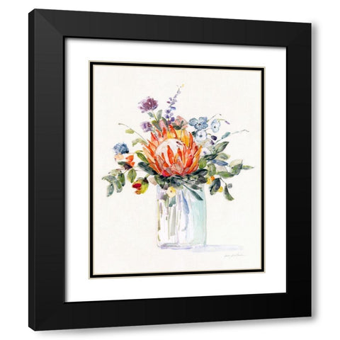 Pretty Protea II Black Modern Wood Framed Art Print with Double Matting by Swatland, Sally