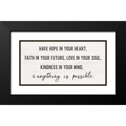 Have Hope Black Modern Wood Framed Art Print with Double Matting by Carpentieri, Natalie