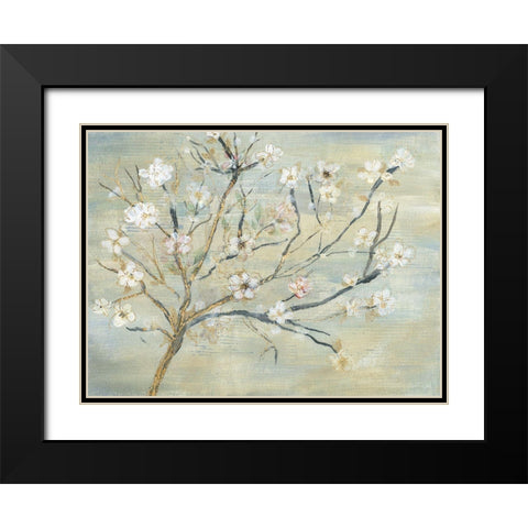 Blossoms And Spring Rain Black Modern Wood Framed Art Print with Double Matting by Jill, Susan