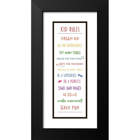 Kids Rules Black Modern Wood Framed Art Print with Double Matting by Carpentieri, Natalie
