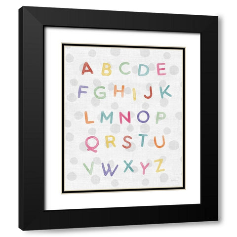 Watercolor Alphabet Black Modern Wood Framed Art Print with Double Matting by Carpentieri, Natalie