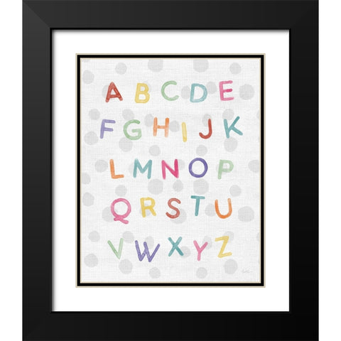 Watercolor Alphabet Black Modern Wood Framed Art Print with Double Matting by Carpentieri, Natalie