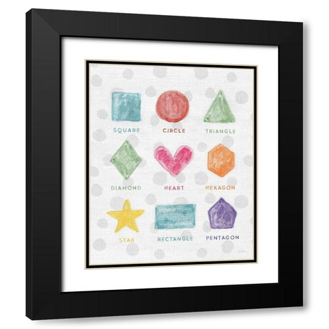 Watercolor Shapes Black Modern Wood Framed Art Print with Double Matting by Carpentieri, Natalie