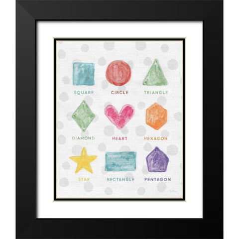 Watercolor Shapes Black Modern Wood Framed Art Print with Double Matting by Carpentieri, Natalie