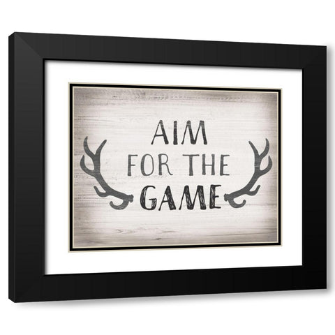 Aim Game Black Modern Wood Framed Art Print with Double Matting by Designs, CAD