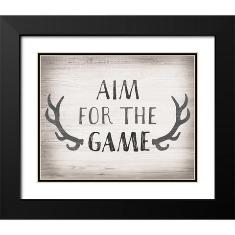 Aim Game Black Modern Wood Framed Art Print with Double Matting by Designs, CAD