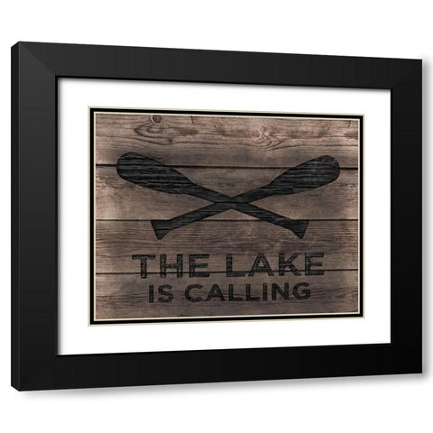 Lake is Calling Black Modern Wood Framed Art Print with Double Matting by CAD Designs
