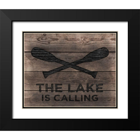 Lake is Calling Black Modern Wood Framed Art Print with Double Matting by CAD Designs
