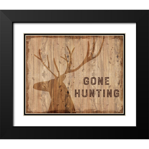 Gone Hunting Black Modern Wood Framed Art Print with Double Matting by Murray, Amanda