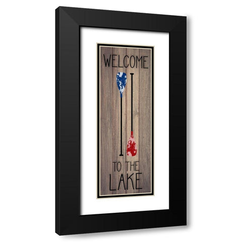 Welcome to the Lake Black Modern Wood Framed Art Print with Double Matting by Santiago, Daniela