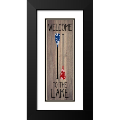 Welcome to the Lake Black Modern Wood Framed Art Print with Double Matting by Santiago, Daniela