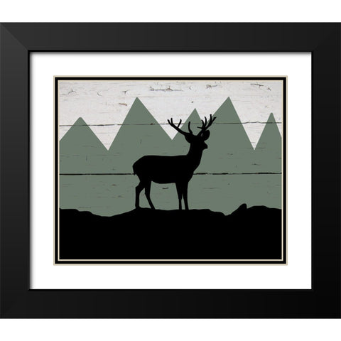 Mountain Deer Black Modern Wood Framed Art Print with Double Matting by Craven, Katrina