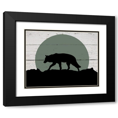 Mountain Wolf Black Modern Wood Framed Art Print with Double Matting by Craven, Katrina