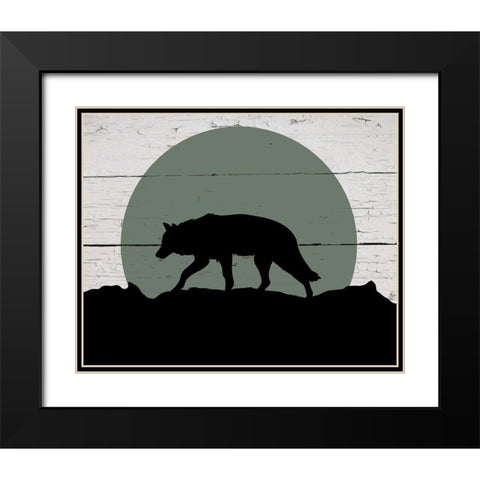Mountain Wolf Black Modern Wood Framed Art Print with Double Matting by Craven, Katrina