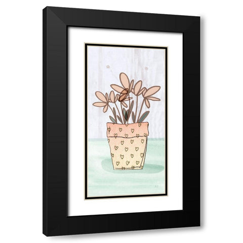Potted Posies I Black Modern Wood Framed Art Print with Double Matting by Jill, Susan