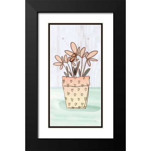 Potted Posies I Black Modern Wood Framed Art Print with Double Matting by Jill, Susan