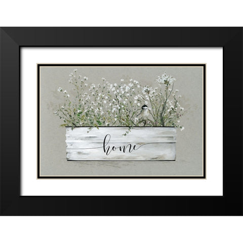 Bouquet of Grace Bucket Home Black Modern Wood Framed Art Print with Double Matting by Finn, Livi