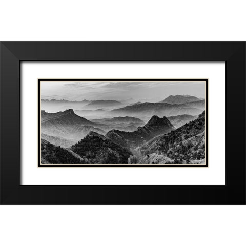 Mountains of the Great Wall Black Modern Wood Framed Art Print with Double Matting by Delimont, Danita