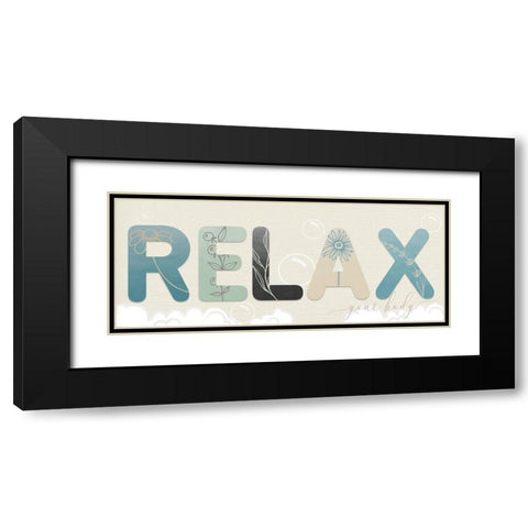 Relax Your Body Black Modern Wood Framed Art Print with Double Matting by Santiago, Daniela