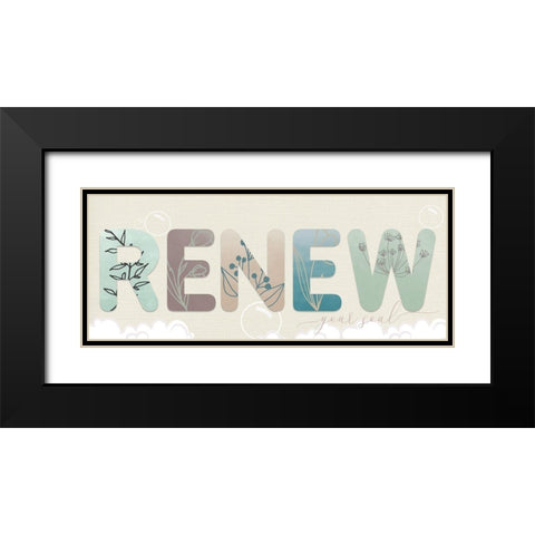 Renew Your Soul Black Modern Wood Framed Art Print with Double Matting by Santiago, Daniela