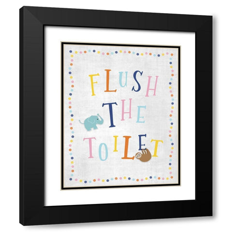 Flush the Toilet Black Modern Wood Framed Art Print with Double Matting by Carpentieri, Natalie