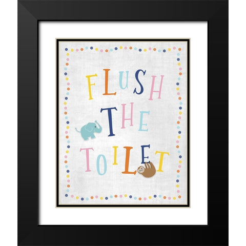 Flush the Toilet Black Modern Wood Framed Art Print with Double Matting by Carpentieri, Natalie