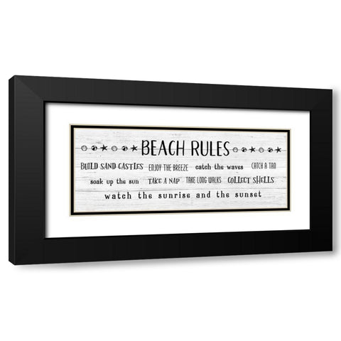 Rules of the Beach Black Modern Wood Framed Art Print with Double Matting by Carpentieri, Natalie