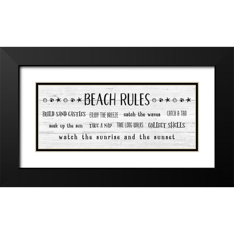 Rules of the Beach Black Modern Wood Framed Art Print with Double Matting by Carpentieri, Natalie