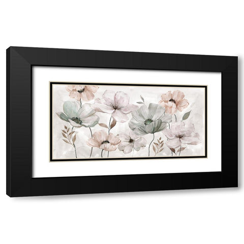 Blushing Garden Black Modern Wood Framed Art Print with Double Matting by Robinson, Carol